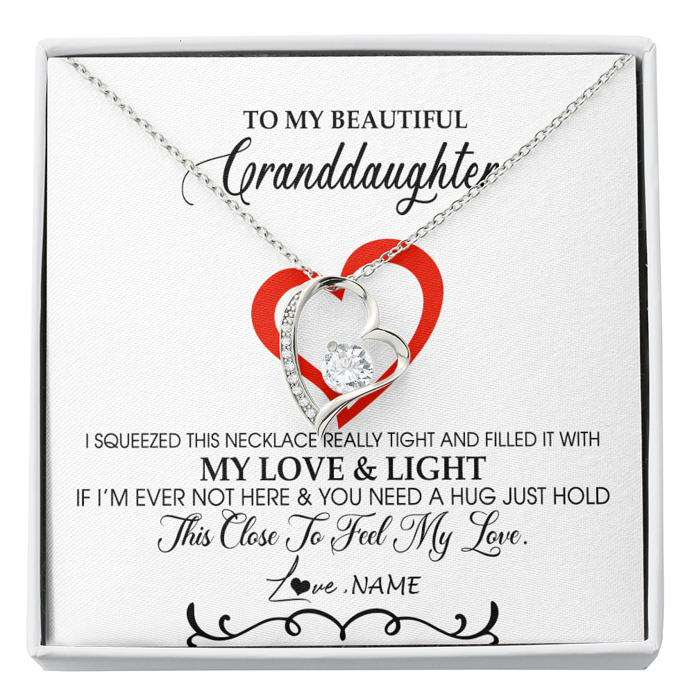 Personalized To My Beautiful Granddaughter Necklace From Grandma Filled With My Love and Light Granddaughter Jewelry Birthday Christmas Customized Message Card