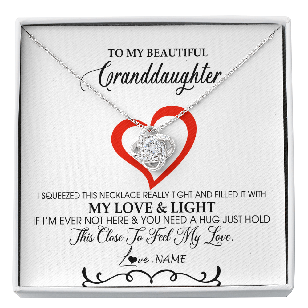 Personalized To My Beautiful Granddaughter Necklace From Grandma Filled With My Love and Light Granddaughter Jewelry Birthday Christmas Customized Message Card