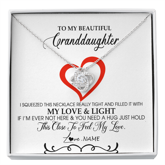 Personalized To My Beautiful Granddaughter Necklace From Grandma Filled With My Love and Light Granddaughter Jewelry Birthday Christmas Customized Message Card