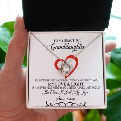 Personalized To My Beautiful Granddaughter Necklace From Grandma Filled With My Love and Light Granddaughter Jewelry Birthday Christmas Customized Message Card