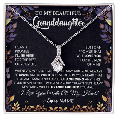 Personalized To My Beautiful Granddaughter Necklace From Grandma Grandpa Grandparents Promise Necklace Birthday Gift For Granddaughter Christmas Message Card