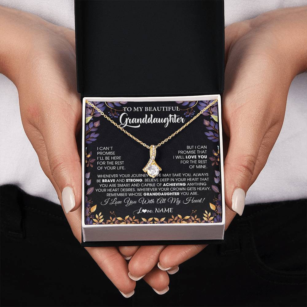Personalized To My Beautiful Granddaughter Necklace From Grandma Grandpa Grandparents Promise Necklace Birthday Gift For Granddaughter Christmas Message Card