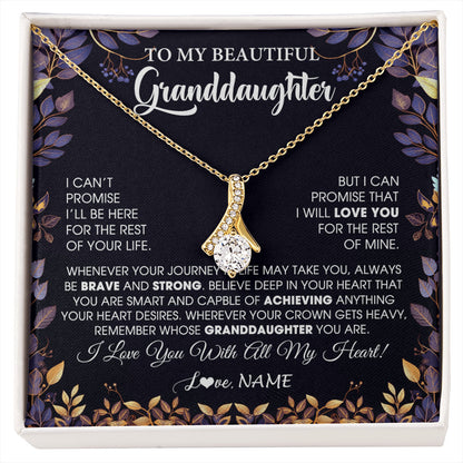 Personalized To My Beautiful Granddaughter Necklace From Grandma Grandpa Grandparents Promise Necklace Birthday Gift For Granddaughter Christmas Message Card