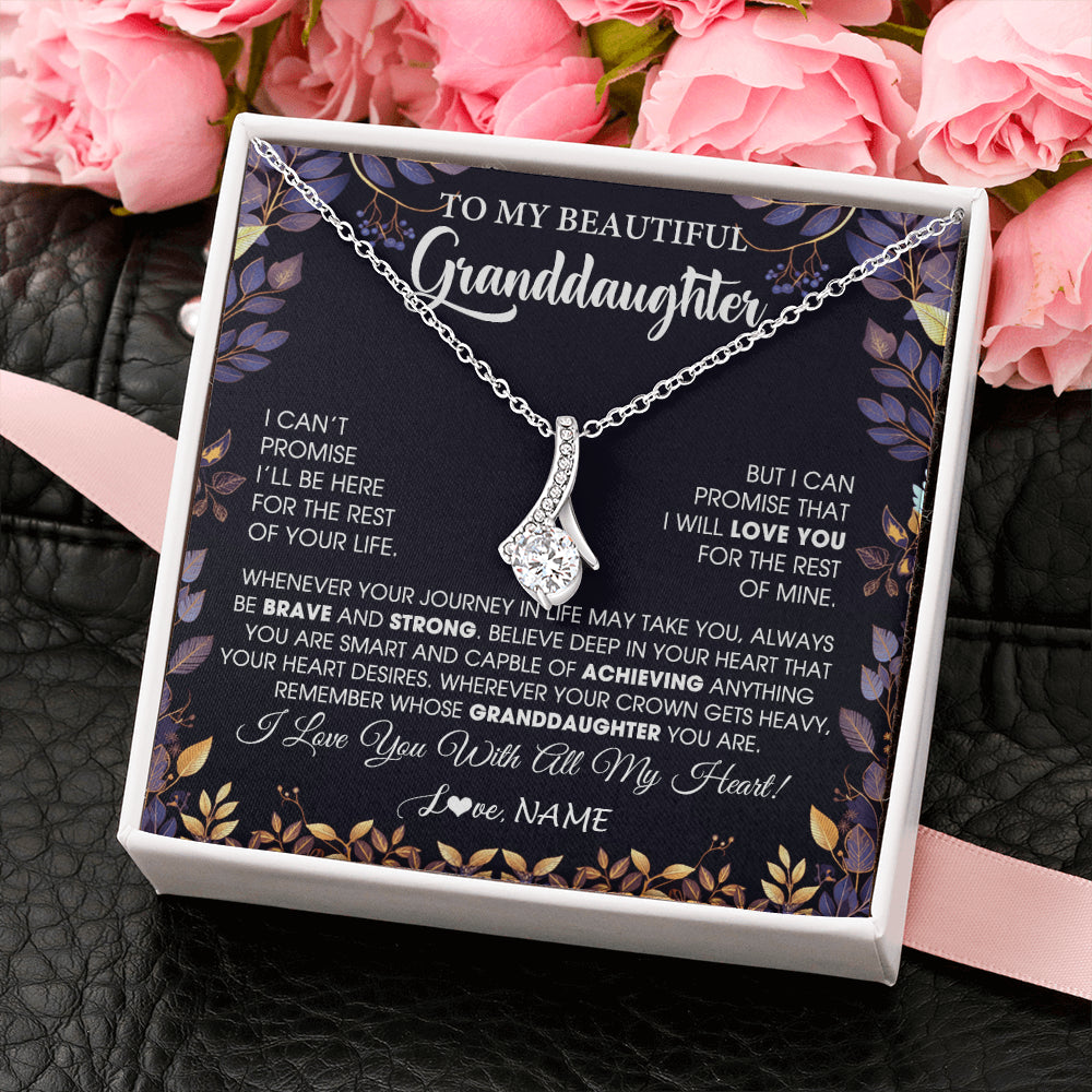 Personalized To My Beautiful Granddaughter Necklace From Grandma Grandpa Grandparents Promise Necklace Birthday Gift For Granddaughter Christmas Message Card