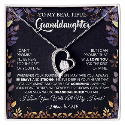 Personalized To My Beautiful Granddaughter Necklace From Grandma Grandpa Grandparents Promise Necklace Birthday Gift For Granddaughter Christmas Message Card