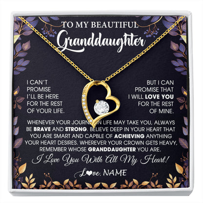 Personalized To My Beautiful Granddaughter Necklace From Grandma Grandpa Grandparents Promise Necklace Birthday Gift For Granddaughter Christmas Message Card