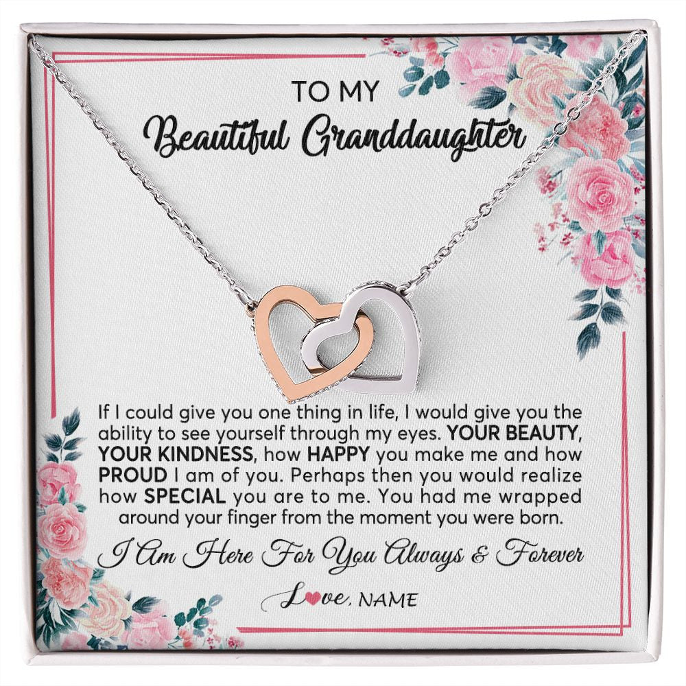 Personalized To My Beautiful Granddaughter Necklace From Grandma I Am Here For You Floral Granddaughter Birthday Christmas Customized Gift Box Message Card