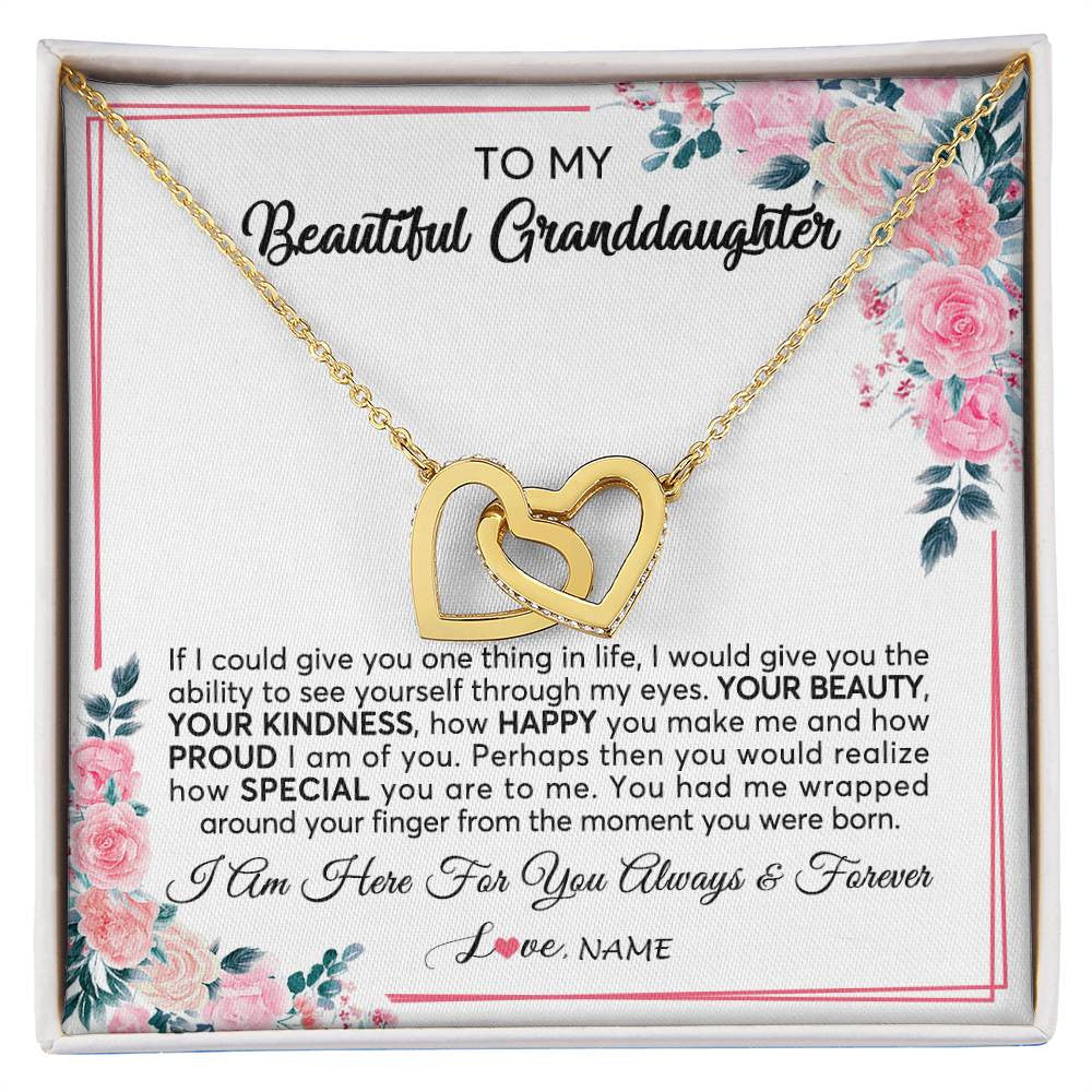 Personalized To My Beautiful Granddaughter Necklace From Grandma I Am Here For You Floral Granddaughter Birthday Christmas Customized Gift Box Message Card