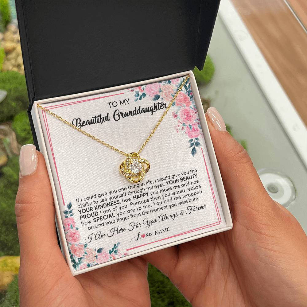 Personalized To My Beautiful Granddaughter Necklace From Grandma I Am Here For You Floral Granddaughter Birthday Christmas Customized Gift Box Message Card