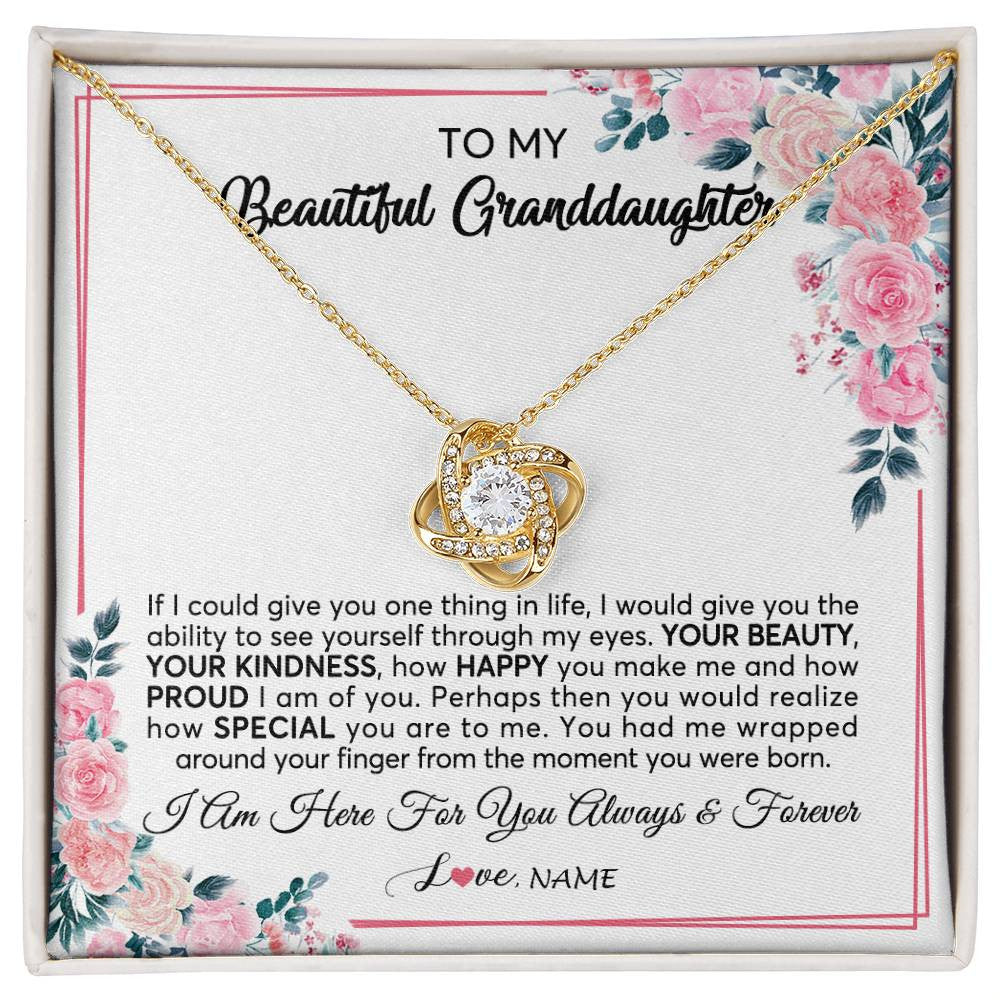 Personalized To My Beautiful Granddaughter Necklace From Grandma I Am Here For You Floral Granddaughter Birthday Christmas Customized Gift Box Message Card