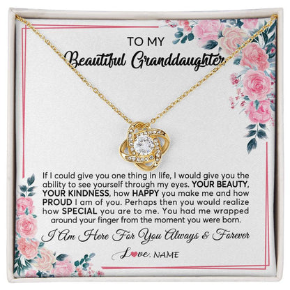 Personalized To My Beautiful Granddaughter Necklace From Grandma I Am Here For You Floral Granddaughter Birthday Christmas Customized Gift Box Message Card