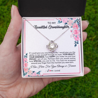 Personalized To My Beautiful Granddaughter Necklace From Grandma I Am Here For You Floral Granddaughter Birthday Christmas Customized Gift Box Message Card