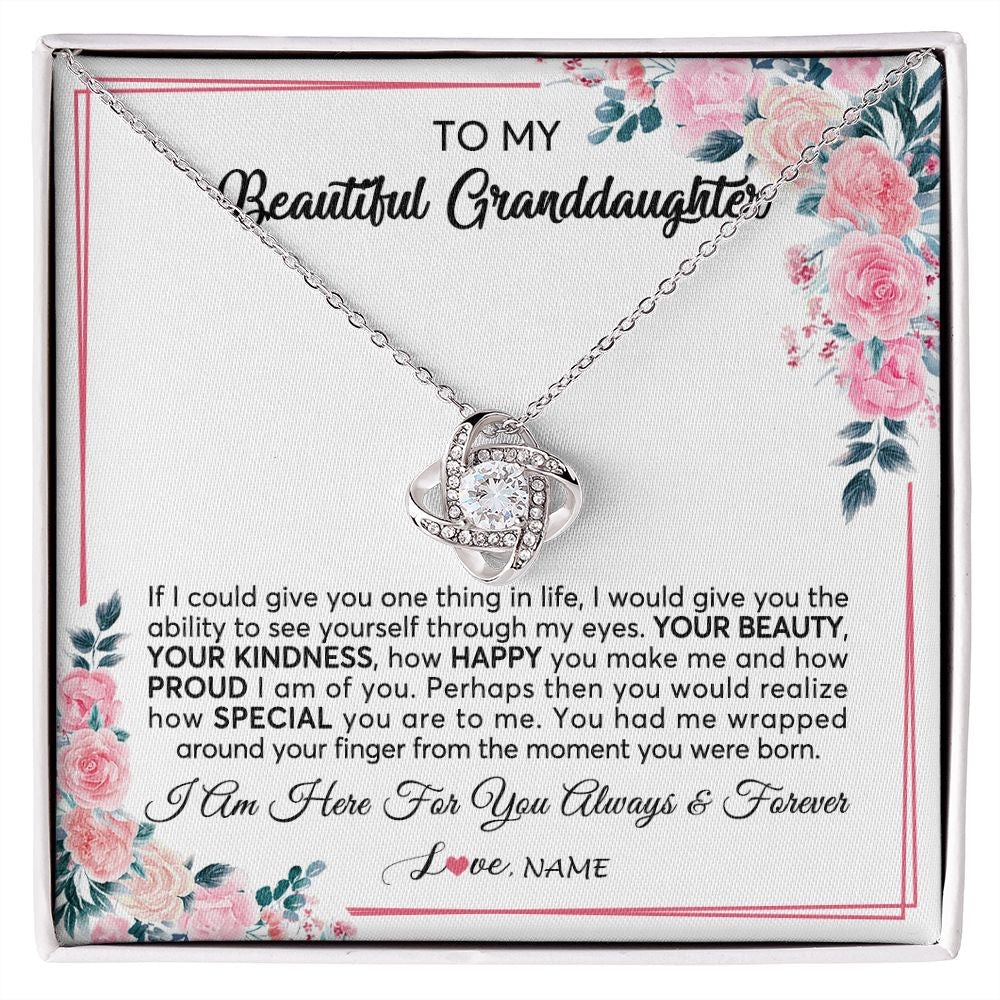 Personalized To My Beautiful Granddaughter Necklace From Grandma I Am Here For You Floral Granddaughter Birthday Christmas Customized Gift Box Message Card