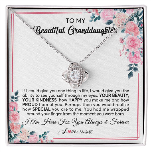 Personalized To My Beautiful Granddaughter Necklace From Grandma I Am Here For You Floral Granddaughter Birthday Christmas Customized Gift Box Message Card