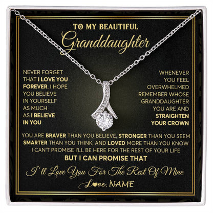 Personalized To My Beautiful Granddaughter Necklace From Grandma I Love You Jewelry Gifts For Granddaughter Birthday Graduation Christmas Gift Box Message Card