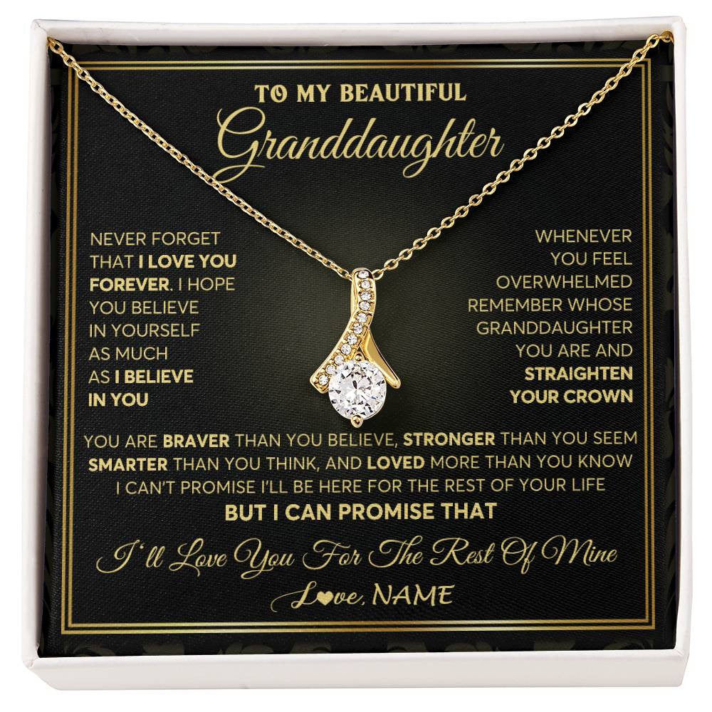 Personalized To My Beautiful Granddaughter Necklace From Grandma I Love You Jewelry Gifts For Granddaughter Birthday Graduation Christmas Gift Box Message Card