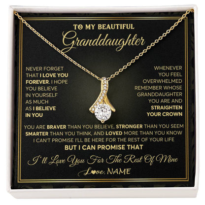 Personalized To My Beautiful Granddaughter Necklace From Grandma I Love You Jewelry Gifts For Granddaughter Birthday Graduation Christmas Gift Box Message Card