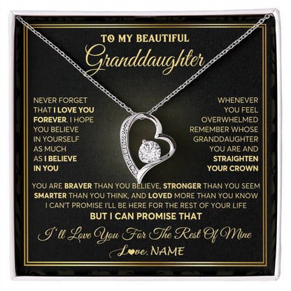 Personalized To My Beautiful Granddaughter Necklace From Grandma I Love You Jewelry Gifts For Granddaughter Birthday Graduation Christmas Gift Box Message Card