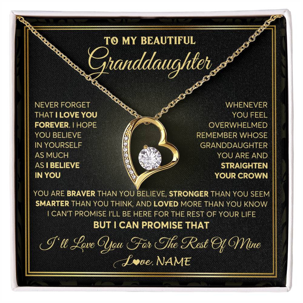 Personalized To My Beautiful Granddaughter Necklace From Grandma I Love You Jewelry Gifts For Granddaughter Birthday Graduation Christmas Gift Box Message Card