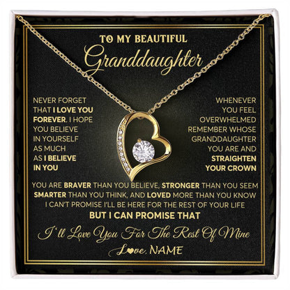 Personalized To My Beautiful Granddaughter Necklace From Grandma I Love You Jewelry Gifts For Granddaughter Birthday Graduation Christmas Gift Box Message Card