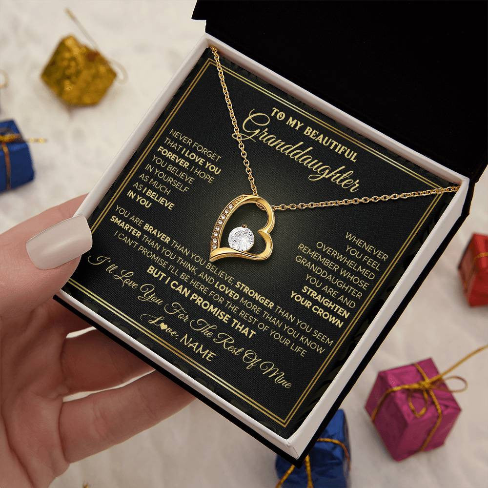 Personalized To My Beautiful Granddaughter Necklace From Grandma I Love You Jewelry Gifts For Granddaughter Birthday Graduation Christmas Gift Box Message Card