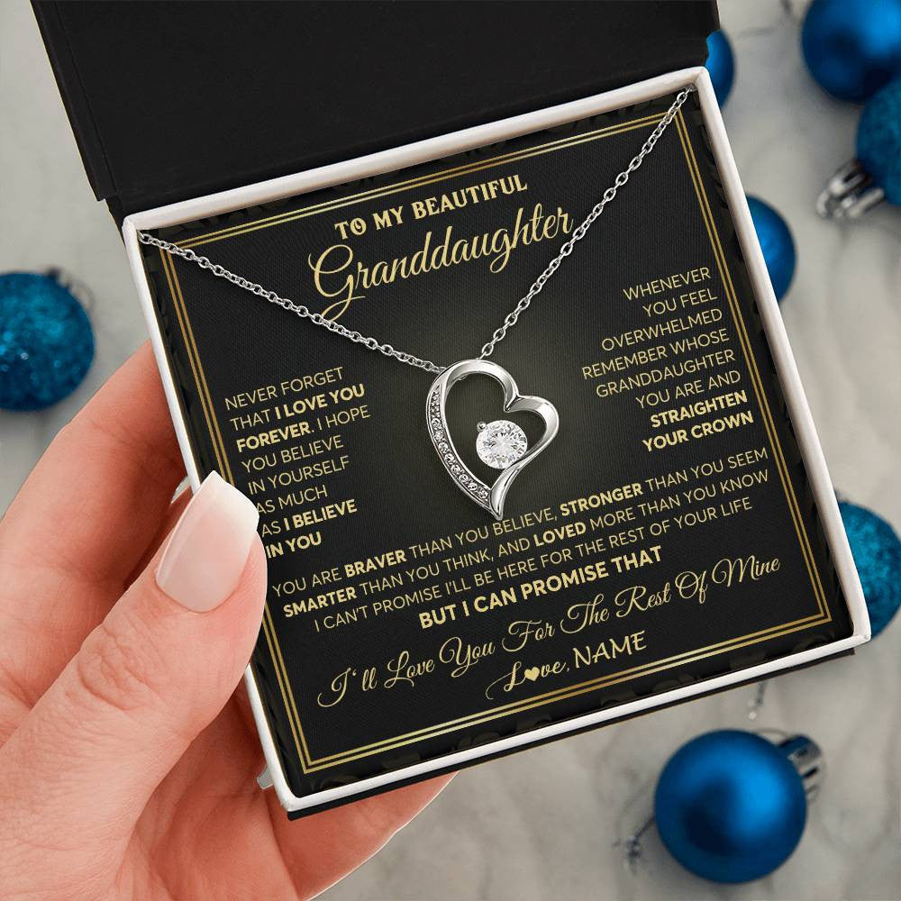 Personalized To My Beautiful Granddaughter Necklace From Grandma I Love You Jewelry Gifts For Granddaughter Birthday Graduation Christmas Gift Box Message Card