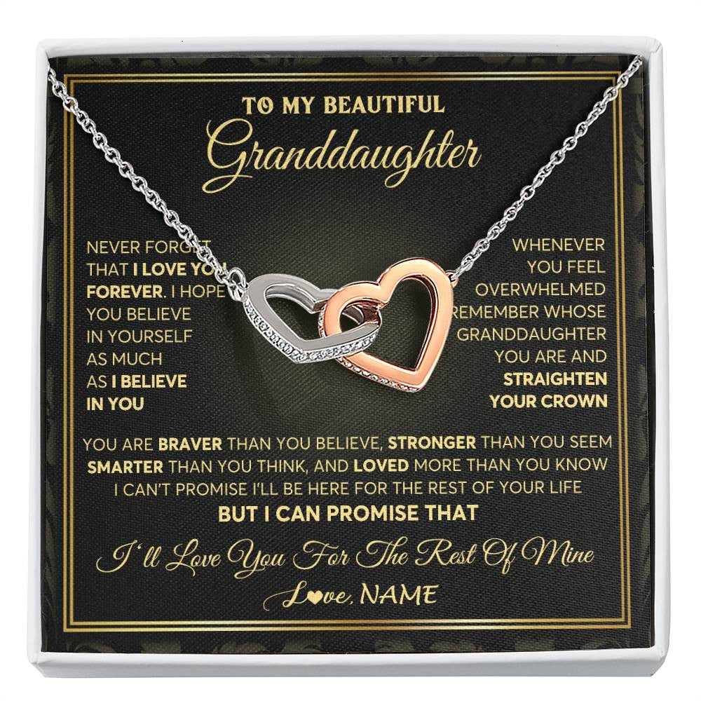 Personalized To My Beautiful Granddaughter Necklace From Grandma I Love You Jewelry Gifts For Granddaughter Birthday Graduation Christmas Gift Box Message Card