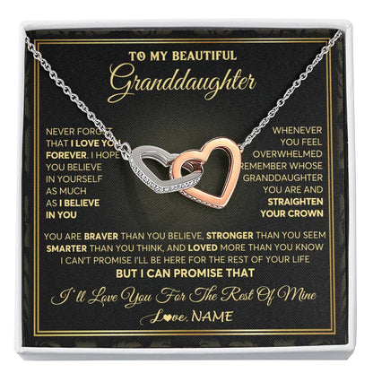 Personalized To My Beautiful Granddaughter Necklace From Grandma I Love You Jewelry Gifts For Granddaughter Birthday Graduation Christmas Gift Box Message Card