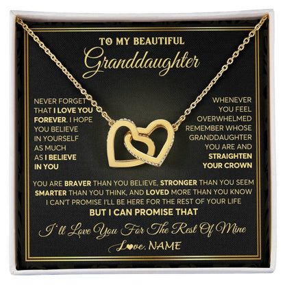 Personalized To My Beautiful Granddaughter Necklace From Grandma I Love You Jewelry Gifts For Granddaughter Birthday Graduation Christmas Gift Box Message Card