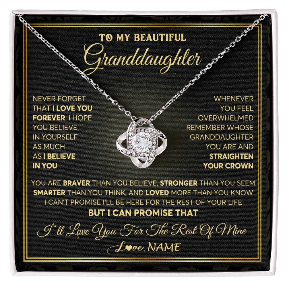 Personalized To My Beautiful Granddaughter Necklace From Grandma I Love You Jewelry Gifts For Granddaughter Birthday Graduation Christmas Gift Box Message Card