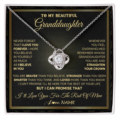 Personalized To My Beautiful Granddaughter Necklace From Grandma I Love You Jewelry Gifts For Granddaughter Birthday Graduation Christmas Gift Box Message Card