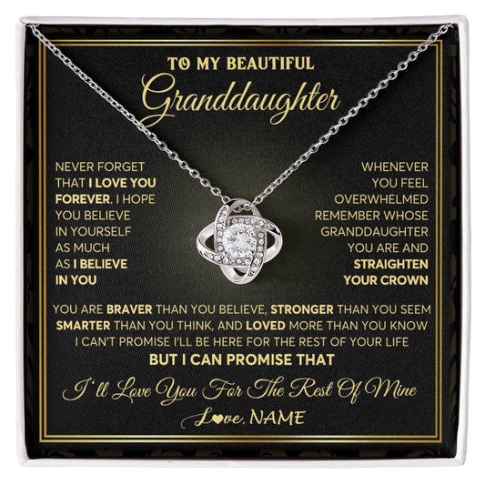 Personalized To My Beautiful Granddaughter Necklace From Grandma I Love You Jewelry Gifts For Granddaughter Birthday Graduation Christmas Gift Box Message Card