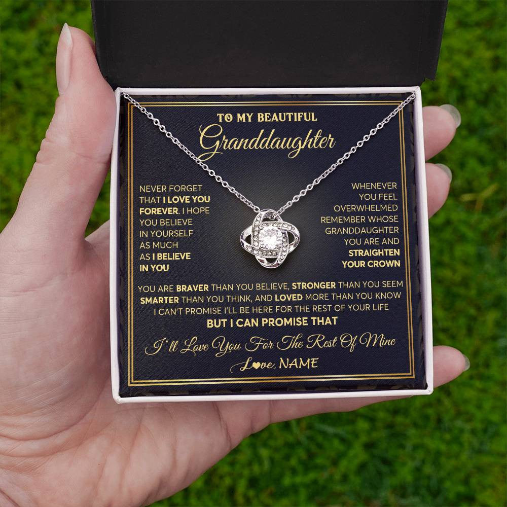 Personalized To My Beautiful Granddaughter Necklace From Grandma I Love You Jewelry Gifts For Granddaughter Birthday Graduation Christmas Gift Box Message Card
