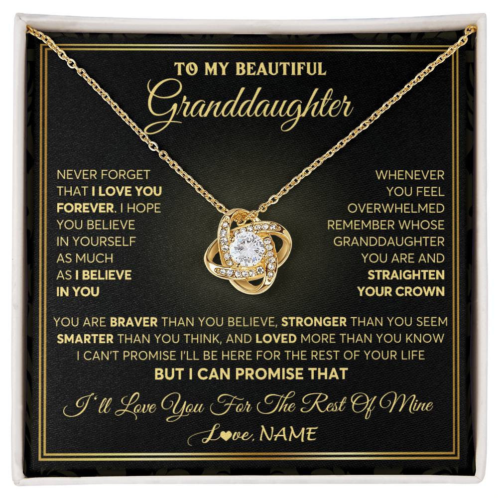 Personalized To My Beautiful Granddaughter Necklace From Grandma I Love You Jewelry Gifts For Granddaughter Birthday Graduation Christmas Gift Box Message Card