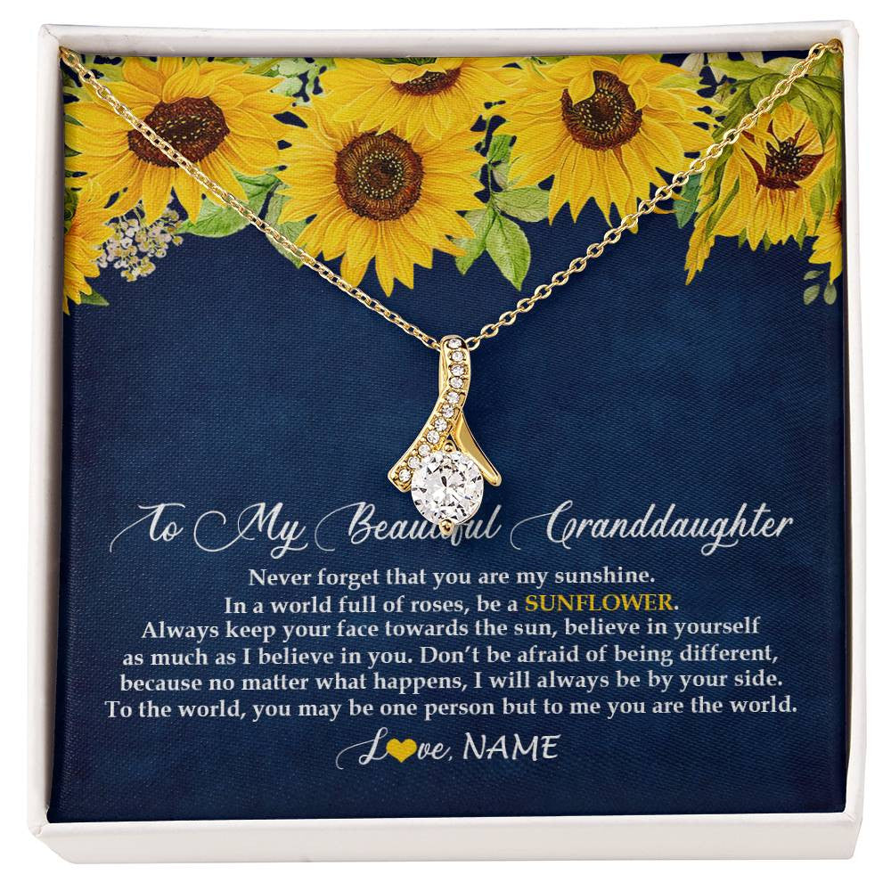 Personalized To My Beautiful Granddaughter Necklace From Grandma Nana Be A Sunflower My Sunshine Granddaughter Birthday Customized Gift Box Message Card