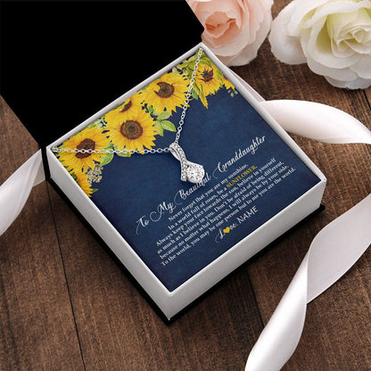 Personalized To My Beautiful Granddaughter Necklace From Grandma Nana Be A Sunflower My Sunshine Granddaughter Birthday Customized Gift Box Message Card
