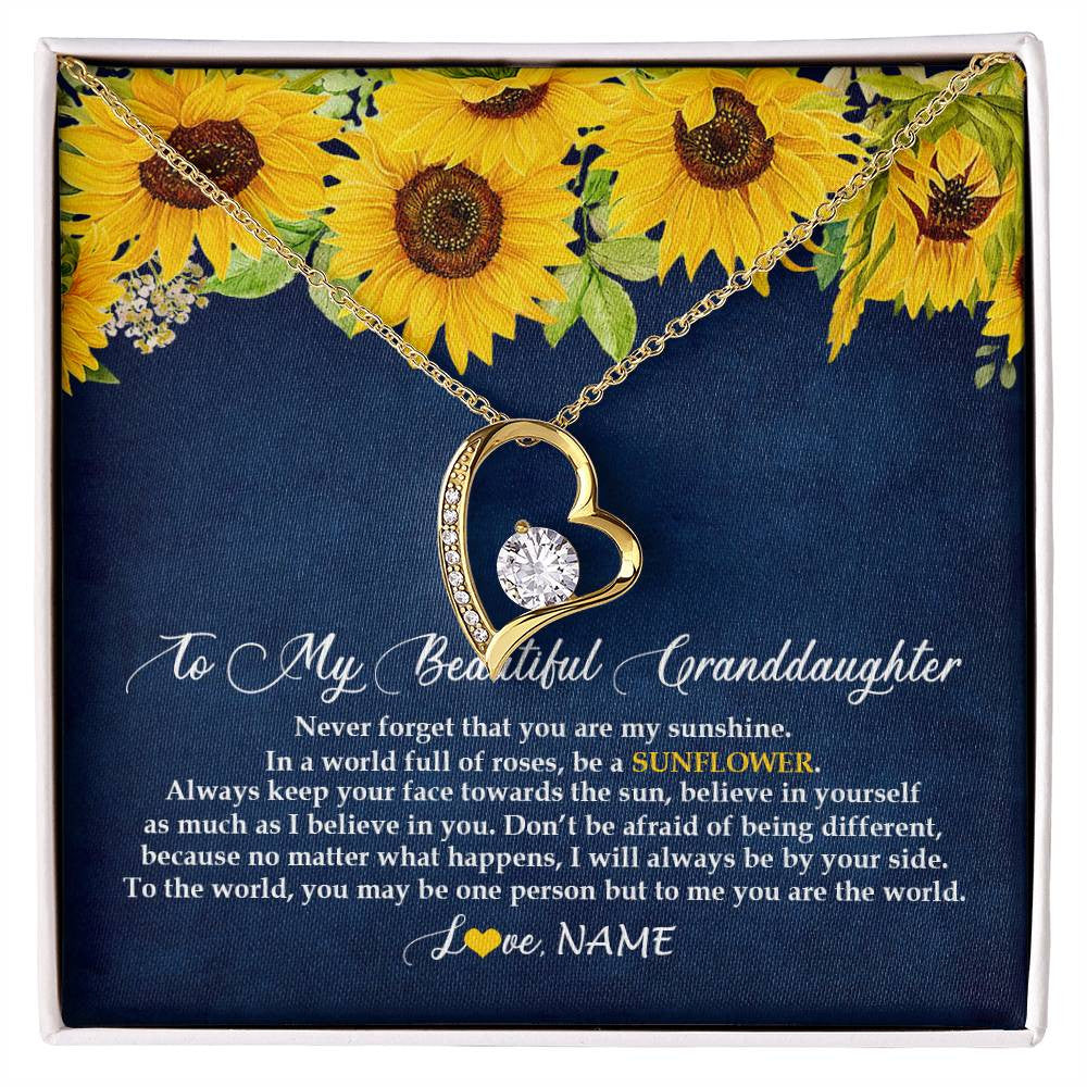 Personalized To My Beautiful Granddaughter Necklace From Grandma Nana Be A Sunflower My Sunshine Granddaughter Birthday Customized Gift Box Message Card