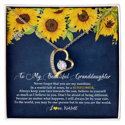 Personalized To My Beautiful Granddaughter Necklace From Grandma Nana Be A Sunflower My Sunshine Granddaughter Birthday Customized Gift Box Message Card