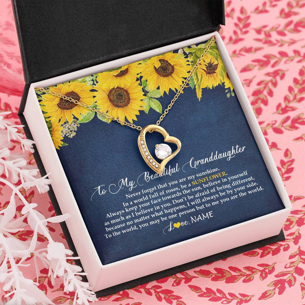 Personalized To My Beautiful Granddaughter Necklace From Grandma Nana Be A Sunflower My Sunshine Granddaughter Birthday Customized Gift Box Message Card