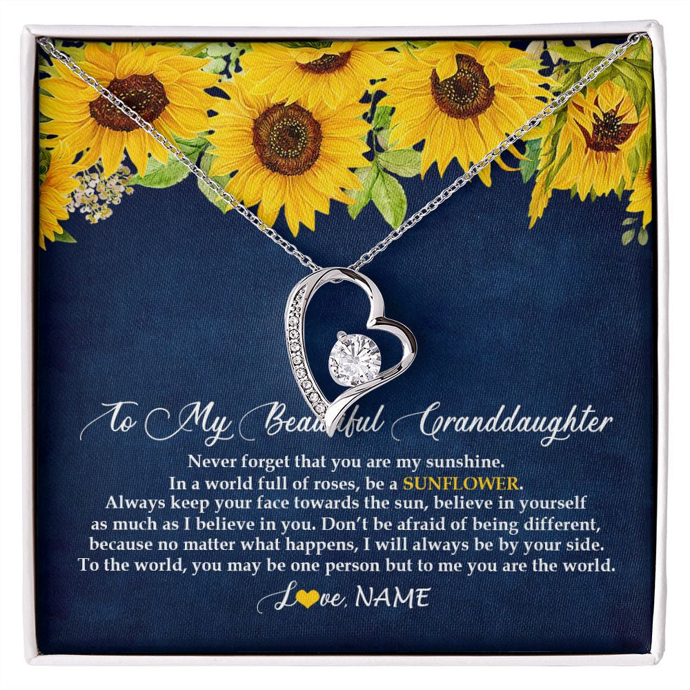 Personalized To My Beautiful Granddaughter Necklace From Grandma Nana Be A Sunflower My Sunshine Granddaughter Birthday Customized Gift Box Message Card