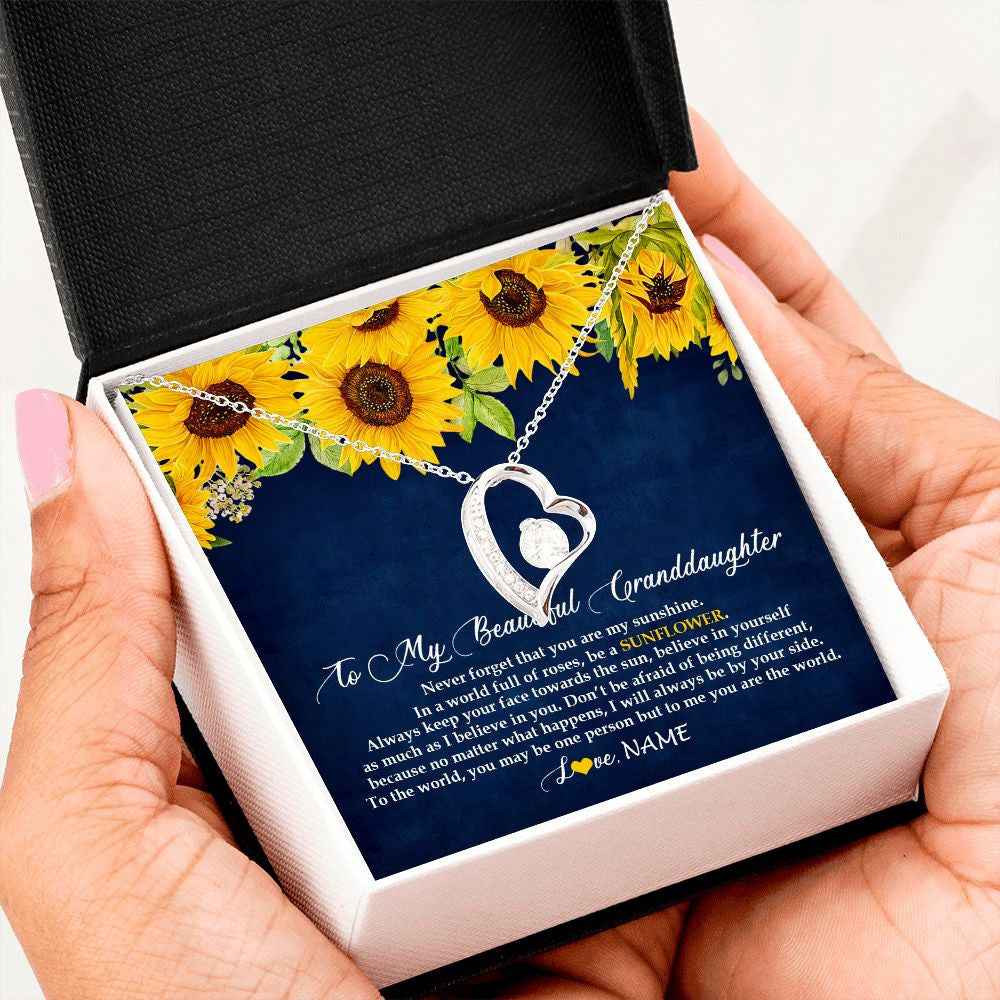 Personalized To My Beautiful Granddaughter Necklace From Grandma Nana Be A Sunflower My Sunshine Granddaughter Birthday Customized Gift Box Message Card
