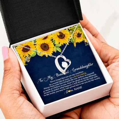 Personalized To My Beautiful Granddaughter Necklace From Grandma Nana Be A Sunflower My Sunshine Granddaughter Birthday Customized Gift Box Message Card