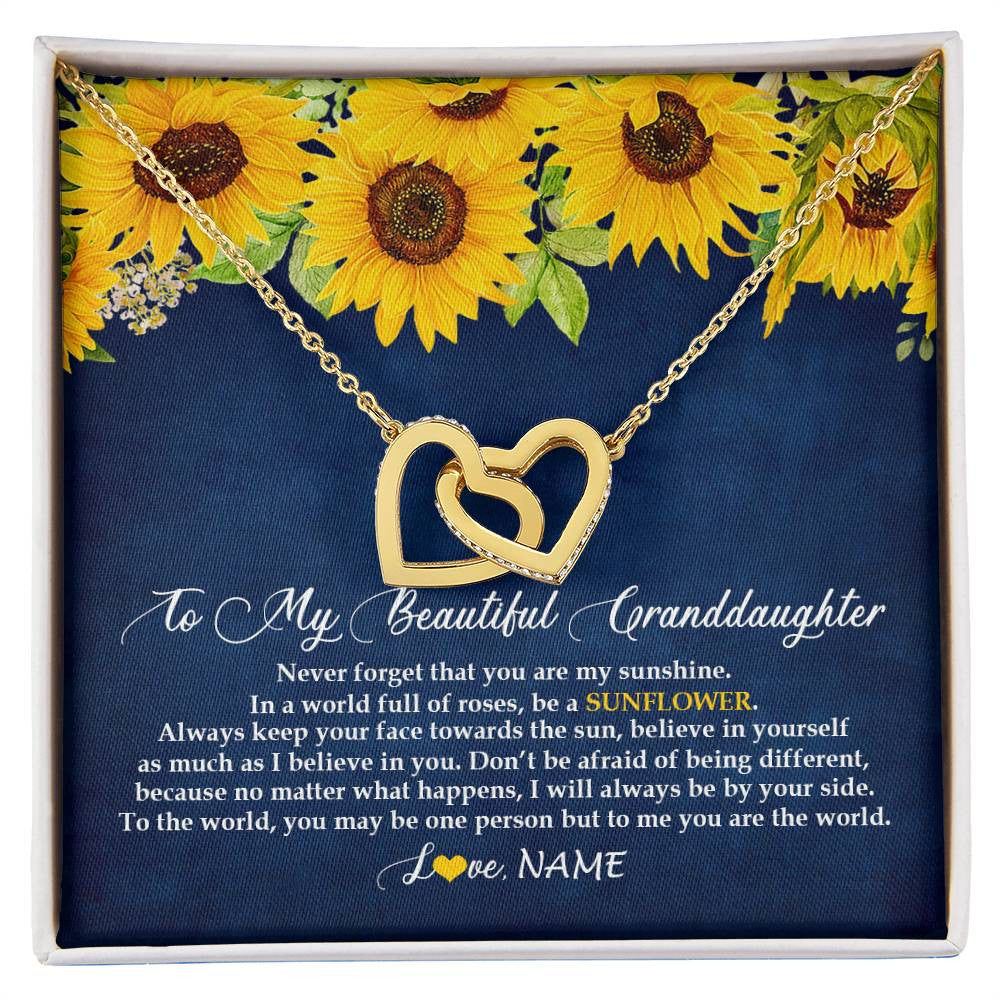 Personalized To My Beautiful Granddaughter Necklace From Grandma Nana Be A Sunflower My Sunshine Granddaughter Birthday Customized Gift Box Message Card