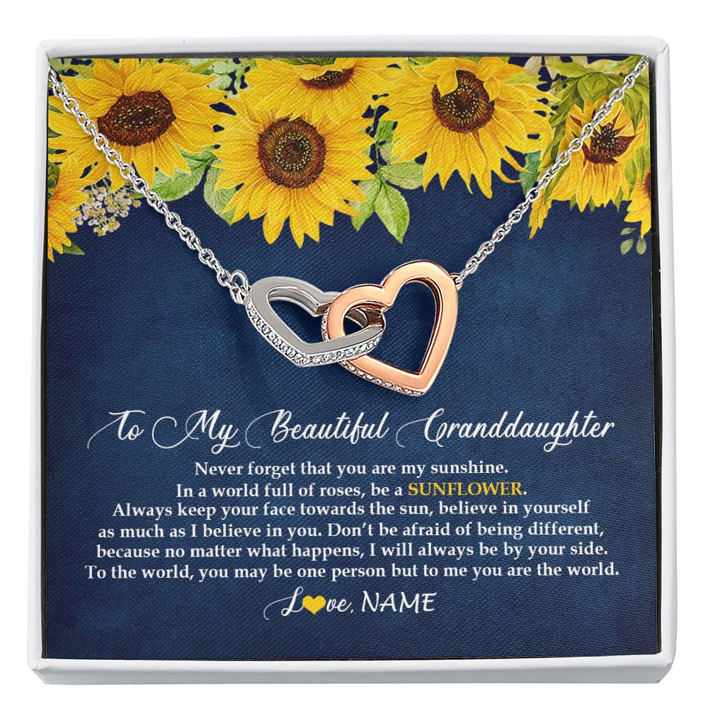 Personalized To My Beautiful Granddaughter Necklace From Grandma Nana Be A Sunflower My Sunshine Granddaughter Birthday Customized Gift Box Message Card