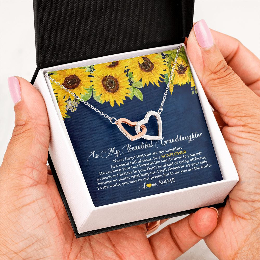 Personalized To My Beautiful Granddaughter Necklace From Grandma Nana Be A Sunflower My Sunshine Granddaughter Birthday Customized Gift Box Message Card