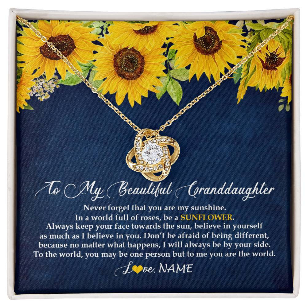 Personalized To My Beautiful Granddaughter Necklace From Grandma Nana Be A Sunflower My Sunshine Granddaughter Birthday Customized Gift Box Message Card