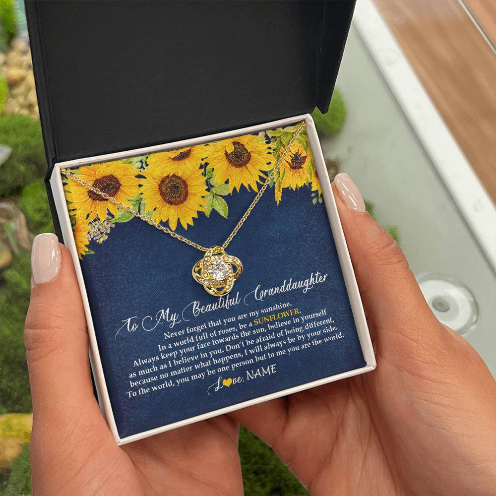 Personalized To My Beautiful Granddaughter Necklace From Grandma Nana Be A Sunflower My Sunshine Granddaughter Birthday Customized Gift Box Message Card