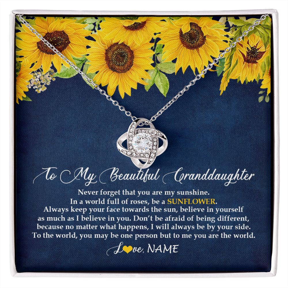 Personalized To My Beautiful Granddaughter Necklace From Grandma Nana Be A Sunflower My Sunshine Granddaughter Birthday Customized Gift Box Message Card