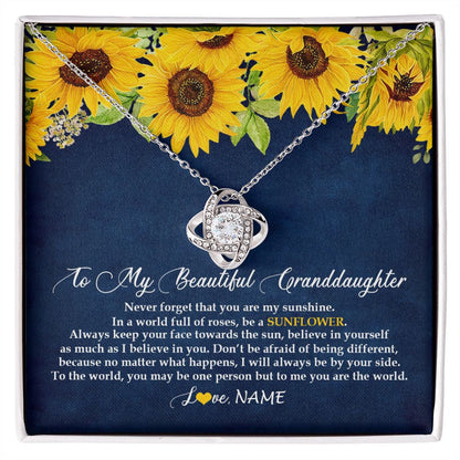 Personalized To My Beautiful Granddaughter Necklace From Grandma Nana Be A Sunflower My Sunshine Granddaughter Birthday Customized Gift Box Message Card