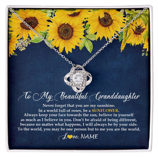 Personalized To My Beautiful Granddaughter Necklace From Grandma Nana Be A Sunflower My Sunshine Granddaughter Birthday Customized Gift Box Message Card